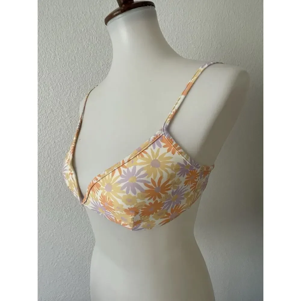 L*Space Swim Bikini Top Plunge Multicolor Floral Swimwear